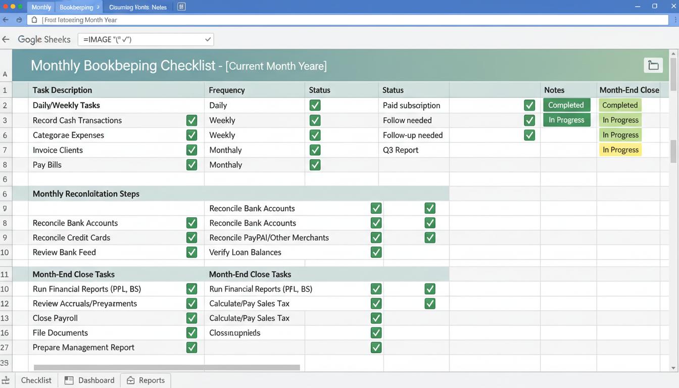 Monthly Bookkeeping Checklist